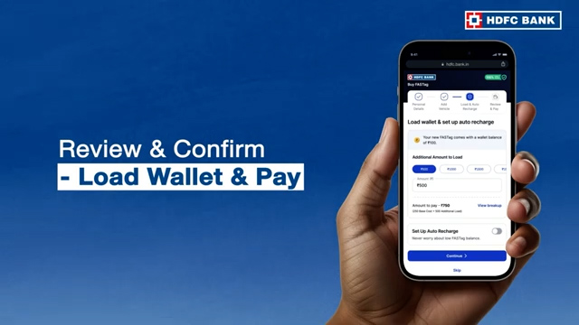 Load FASTag wallet and enable auto recharge option on HDFC FASTag payment page