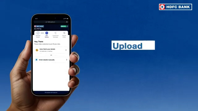 Choose auto fetch vehicle details or enter details manually in HDFC FASTag portal