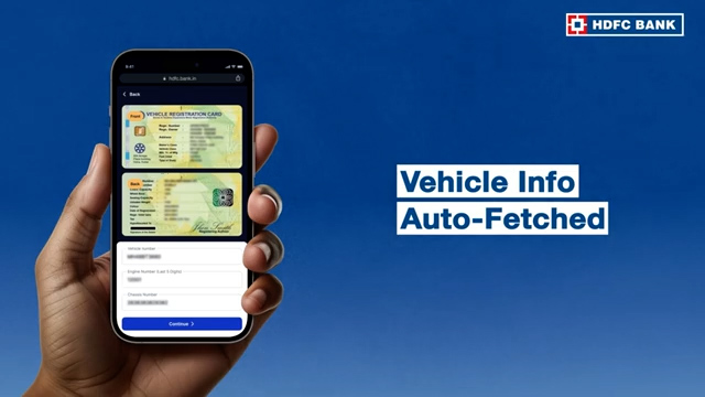 Vehicle information auto fetched after RC upload in HDFC FASTag online application